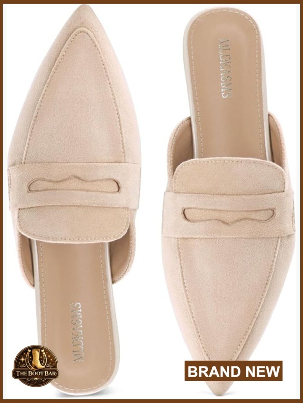 Women's Pointed Toe Mules Memory Foam Comfort Slip On Backless Loafers
